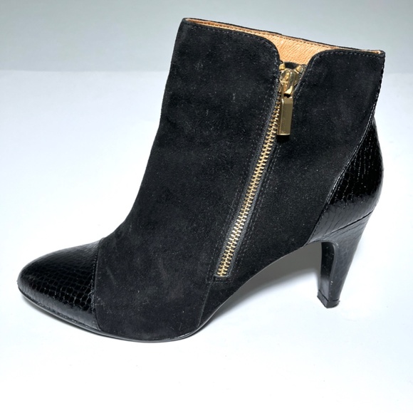 Sofft Makayla Suede Snakeskin Cap Toe Booties - Picture 6 of 14